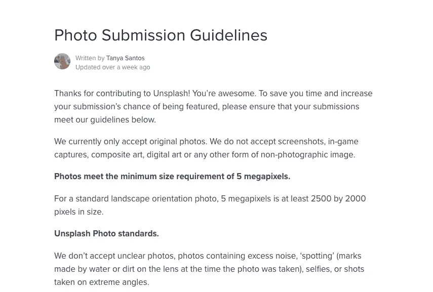 Photo submission guidelines