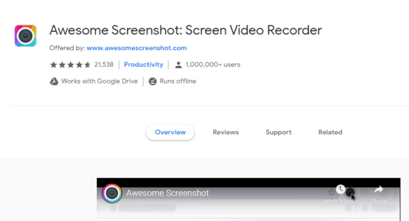 awesome screenshot google extension