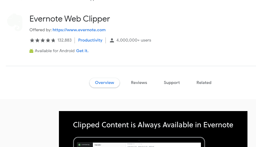 Evernote Web Clipper