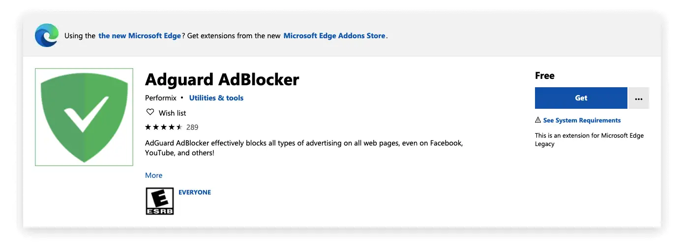 adguard adblocker edge