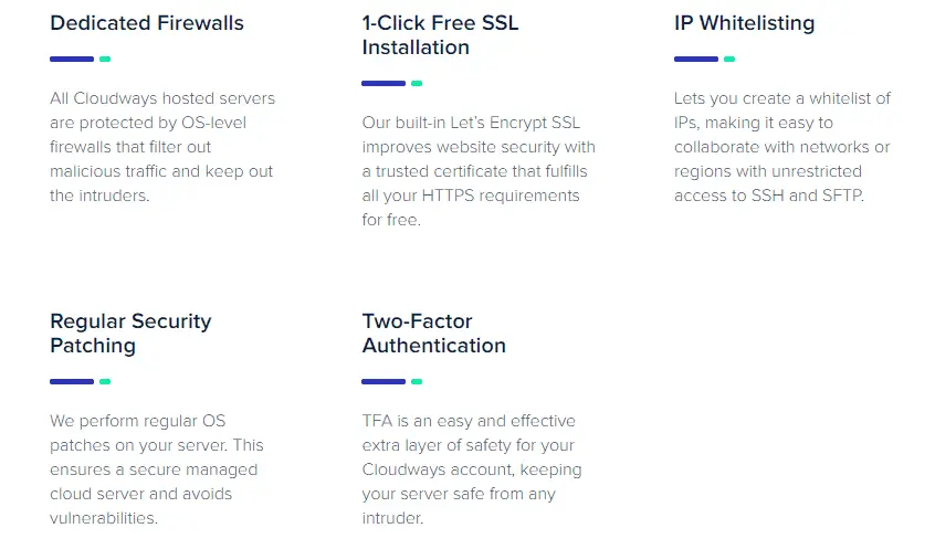 Cloudways security features