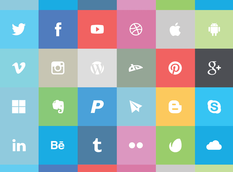 Flat Social Icon Set