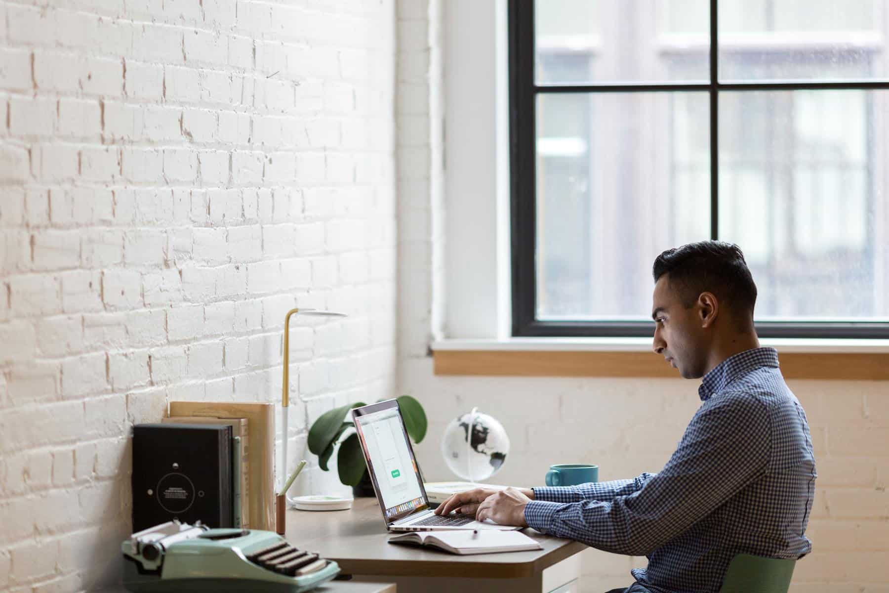 Man working on laptop