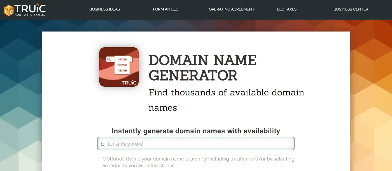TRUiC’s domain name generator