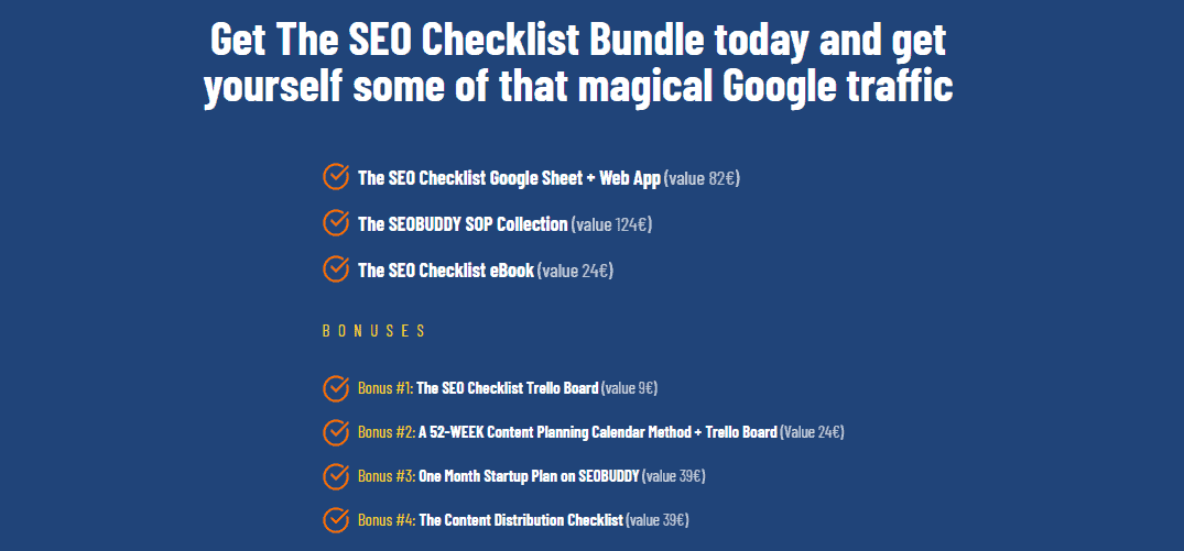 SEO Checklist package 