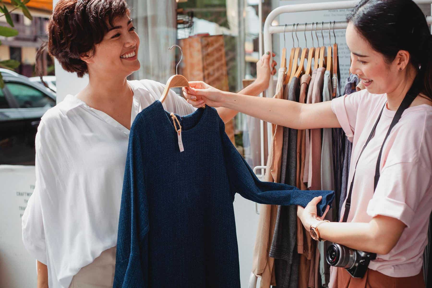 Two women shopping