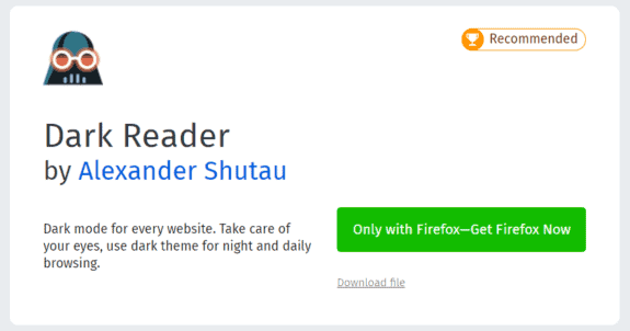 Dark reader firefox не работает