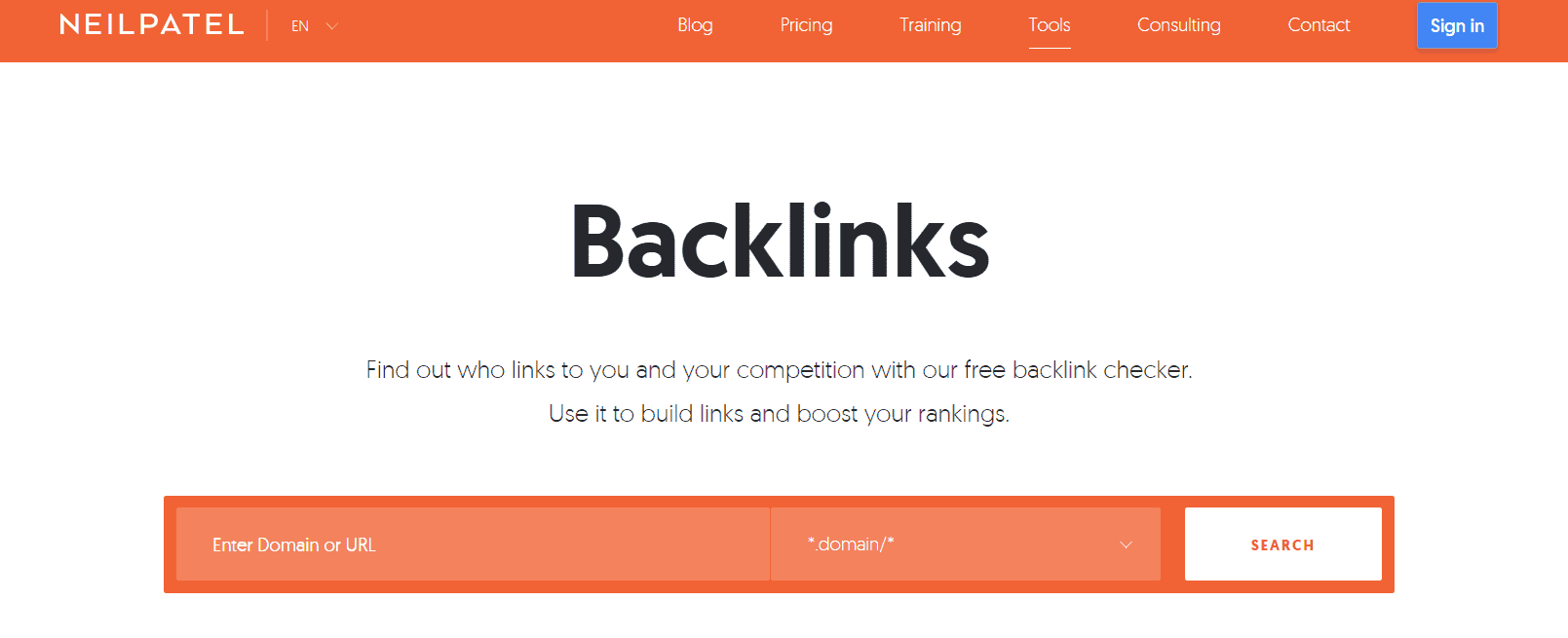 Ubersuggest backlink checker