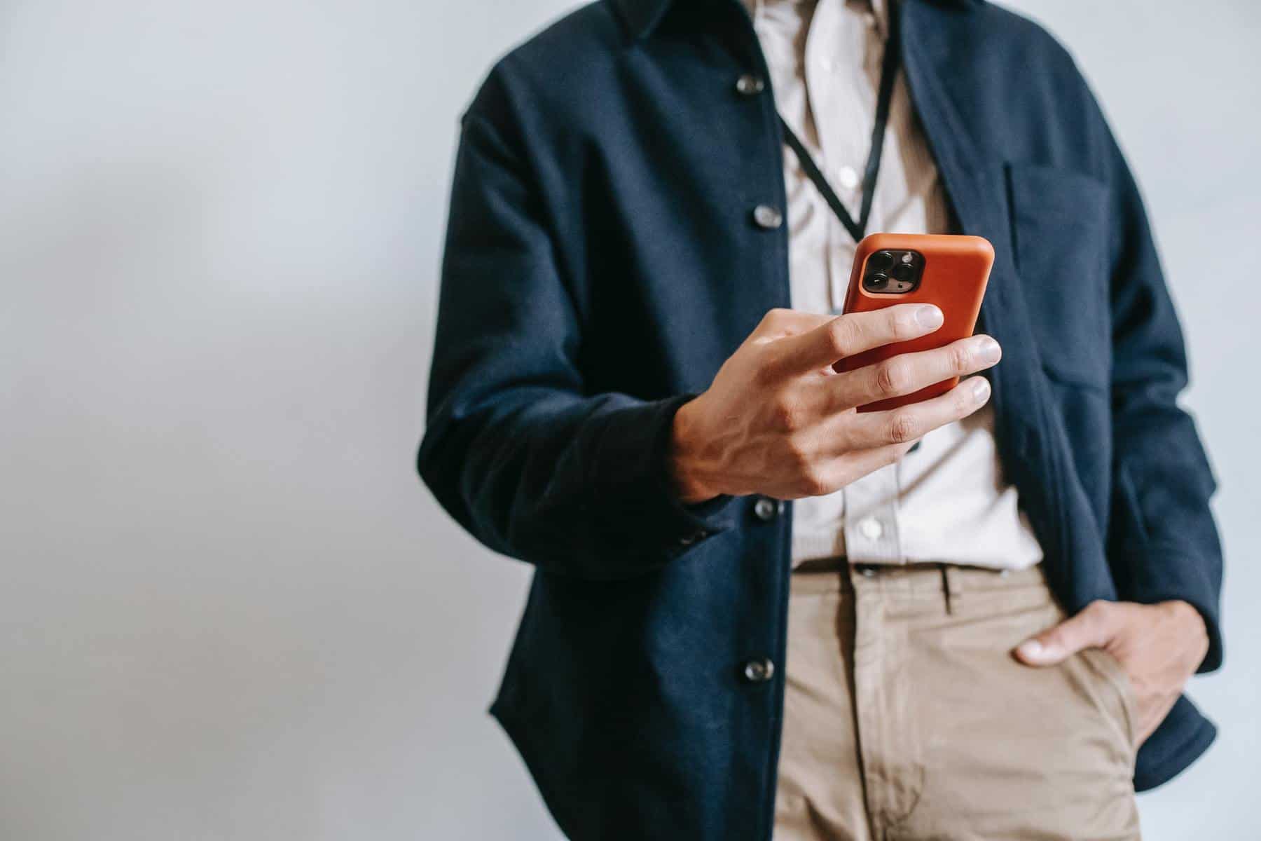 Man holding iPhone