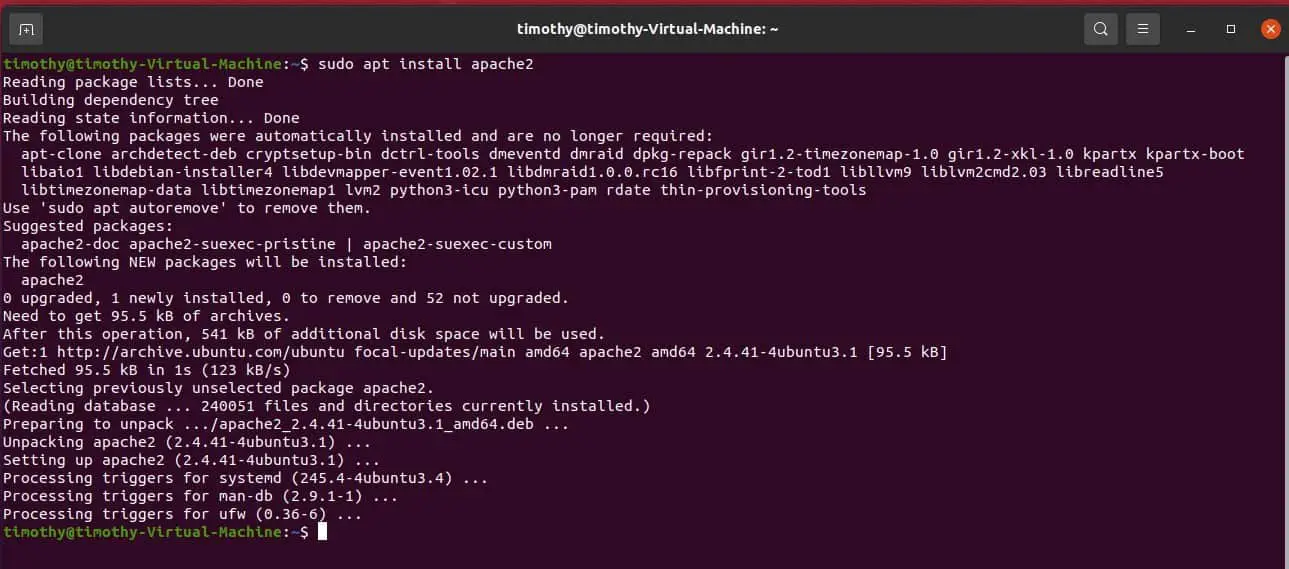 Apache installation on Linux