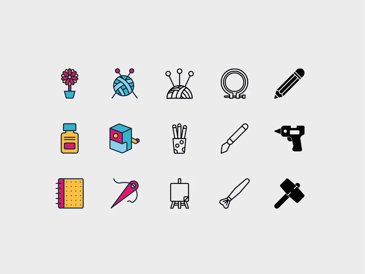 Arts And Crafts Icons Pack