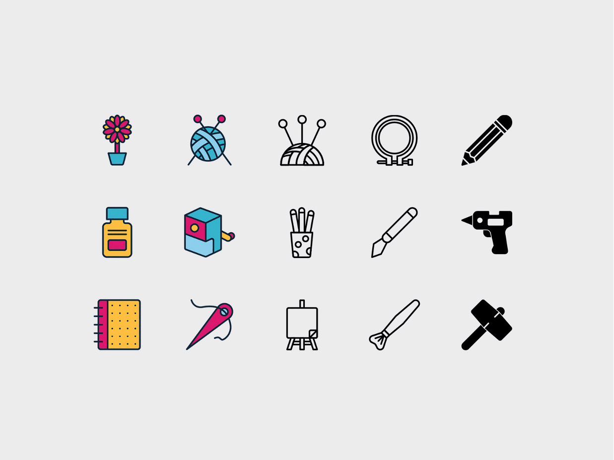 Arts And Crafts Icons Pack