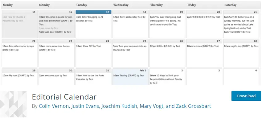 Editorial Calendar