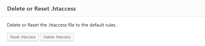 ERS Delete or Reset .htaccess tool