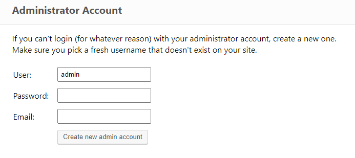 ERS Administrator Account