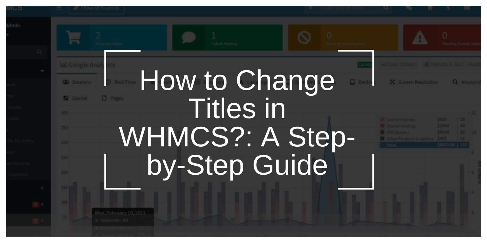 How to Change Titles in WHMCS