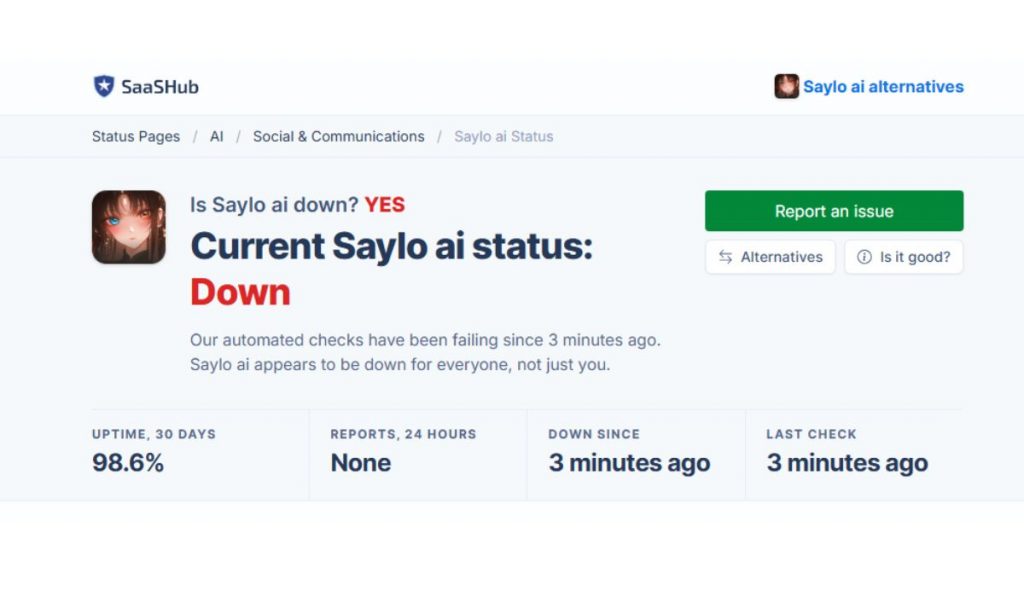 Is Saylo Down Right Now?